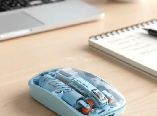 Mavi Kablosuz Mouse Bluetooth ve USB Çift Mod Bağlantılı