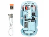 Bluetooth 5.2 ve 2.4G USB Kablosuz Mouse Pilli Mavi Tasarım