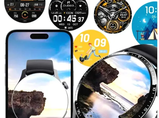Amoled Ekran Metal Deri Silikon Kordonlu Uyku ve Sağlık Takibi