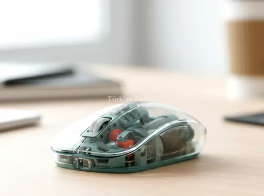 Bluetooth ve 2.4G USB Destekli Pilli Kablosuz Şeffaf Mouse