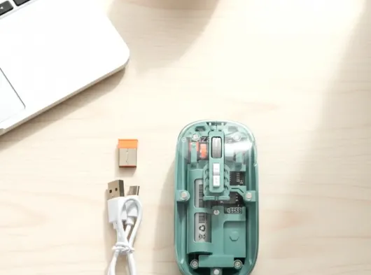 Bluetooth ve 2.4G USB Destekli Pilli Kablosuz Şeffaf Mouse