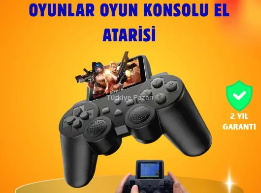 Çocuklar ve Yetişkinler İçin Uygun 500 Oyunlu Taşınabilir Mini Retro El Konsolu