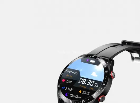Akıllı Saat Titanyum Kasa Yuvarlak Ekran Alarm Uyku ve Sağlık Takibi Titreşimli