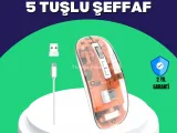 Bluetooth 5.2 ve 2.4G USB Kablosuz Mouse Pilli Mavi Tasarım