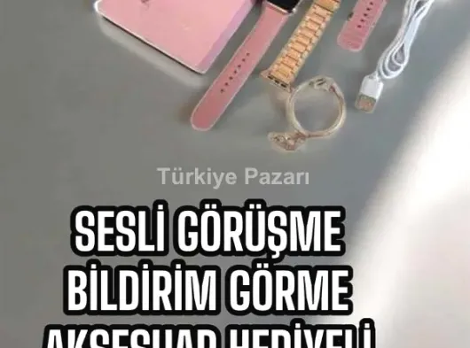 Akıllı Saat Sesli Görüşme Bildirim Görme Uyku ve Sağlık Takibi