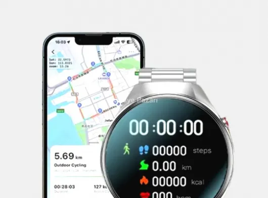Akıllı Saat Metal Kordonlu Tam Ekran AMOLED – Arama ve Sağlık Takip Özellikli
