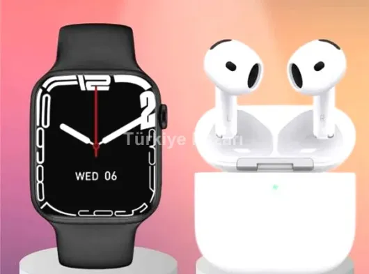 3.Nesil TWS Bluetooth Kulaklık ve Dokunmatik Ekran Akıllı Saat Sesli Görüşme