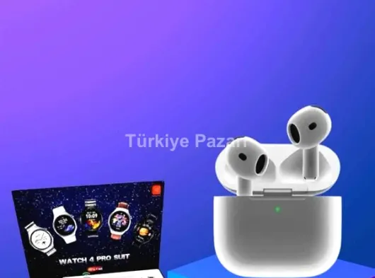 3.Nesil TWS Bluetooth Kulaklık Bluetooth Bağlantılı Akıllı Saat Amoled Ekran Plastik Hasır Kordon