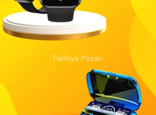 Kaliteli Akıllı Saat ve Kaliteli Bluetooth Kulaklık ANC Özelliği Uzun Pil Ömrü