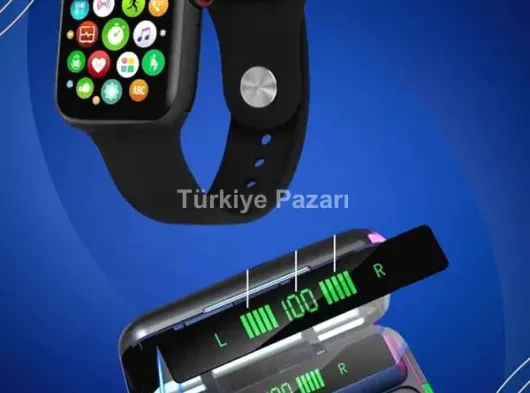 Ucuz ve Kaliteli Kulaklıklı Saat Seti Bluetooth Bağlantılı Akıllı Saat ve Kulaklık