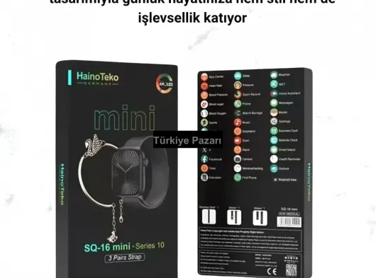 SQ-16 Mini Series 10 Akıllı Saat – 3 Kordon + Hediye Bileklik
