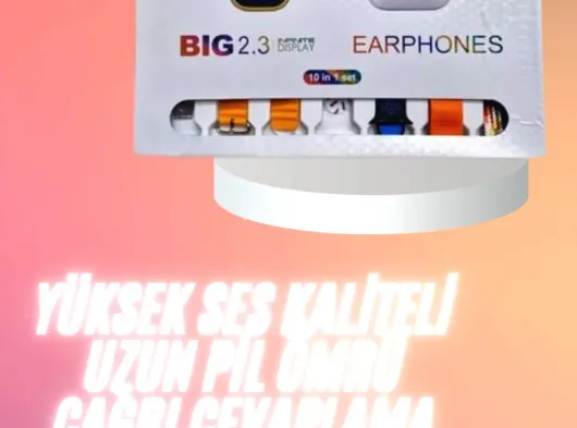 Yeni Nesil 7 Kordonlu Arama Bildirim Özellikli Kulaklık Hediyeli Akıllı Saat