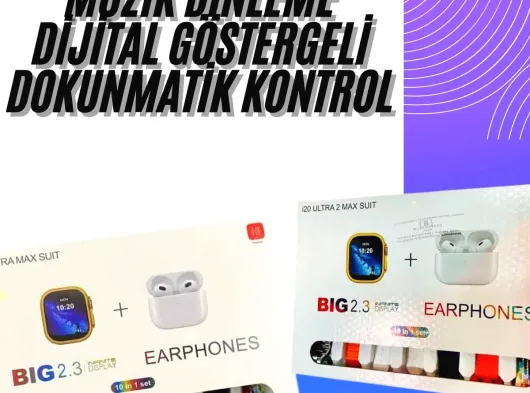 Akıllı Saat ve Air Pro Kulaklık 7 Kordonlu Çok Fonksiyonlu İkili Set