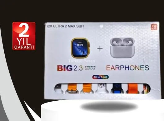 3.Nesil TWS Bluetooth Kulaklık ve Dokunmatik Ekran Akıllı Saat Sesli Görüşme