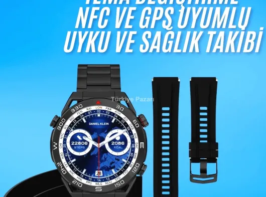 Akıllı Saat Çelik Kordonlu Amoled Ekran Android ve İOS Uyumlu Çağrı Cevaplayabilen