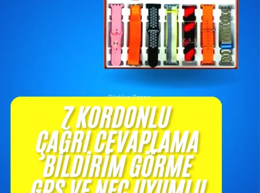 Akıllı Saat Çağrı Cevaplayabilen Unısex 7 Kordonlu Müzik Dinleme