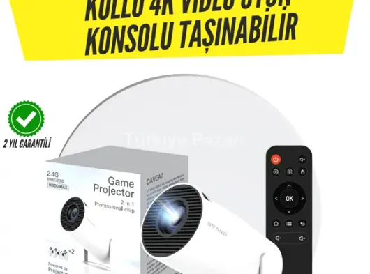 Kablosuz 4K Projeksiyon – Wi‑Fi 6 & Bluetooth 5.0 ile Oyun ve Uygulama Merkezli