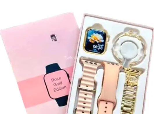 Yeni Nesil Kadın Akıllı Saat Rose Gold Android ve İos Uyumlu