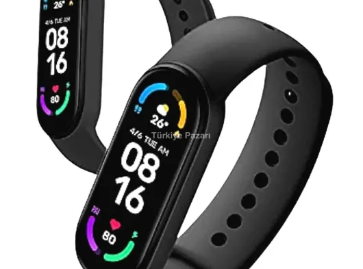 M6 Akıllı Bileklik Siyah Adımsayar Spor Takibi Android ve İOS Uyumlu
