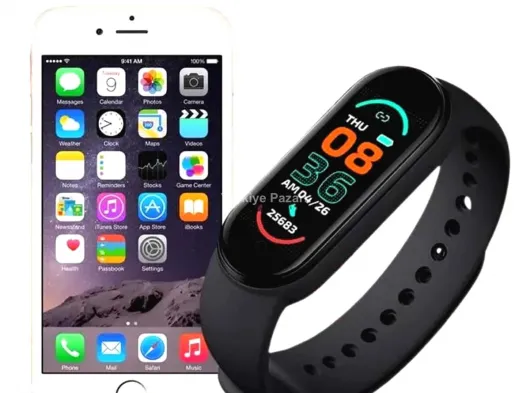 M6 Akıllı Bileklik Siyah Adımsayar Spor Takibi Android ve İOS Uyumlu