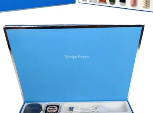 Akıllı Saat 7 Kordon Hediyeli Takvim Alarm Nabız Ölçer Bildirim Görme Sesli Görüşme