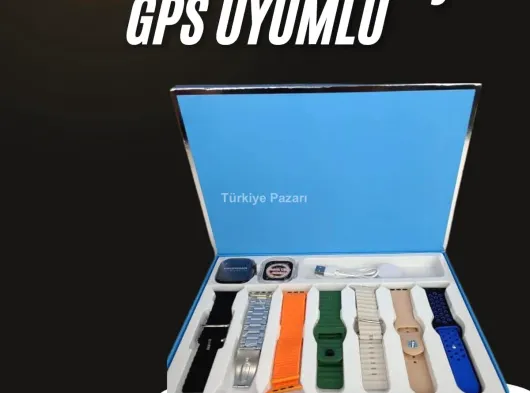 7 Kordonlu Unisex Akıllı Saat Çoklu Kordon Seçeneği Amoled Ekran