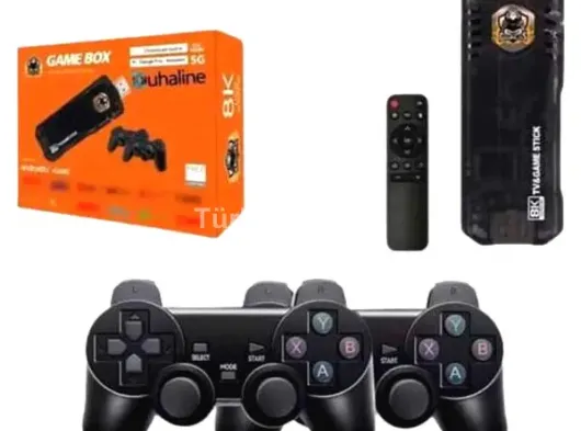 Game Stick Çift Oyun Konsolu Smart TV Game Box 8k Ultra HD 64 Gb