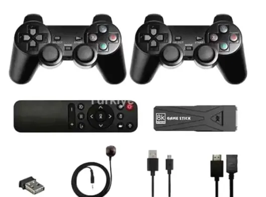 Game Stick Çift Oyun Konsolu Smart TV Game Box 8k Ultra HD 64 Gb