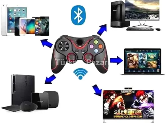 Joystik Gamepad Bluetooth Telefon Tutucu Oyun Kolu Telefon Android Uyumlu