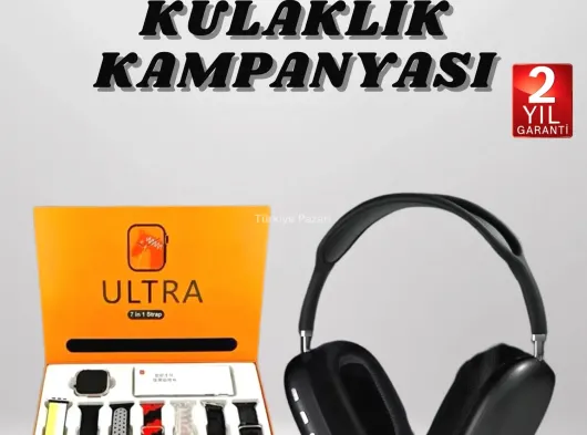 Kulak Üstü Kulaklık Pro9 ve Yeni Nesil Akıllı Saat Android ve İOS Uyumlu ANC Özelliği