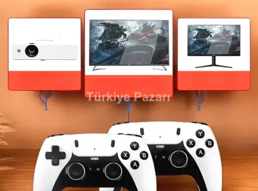 Joystick Çift Kollu Oyun Kolu Retro Oyun Yüksek Çözünürlüklü 3D Game
