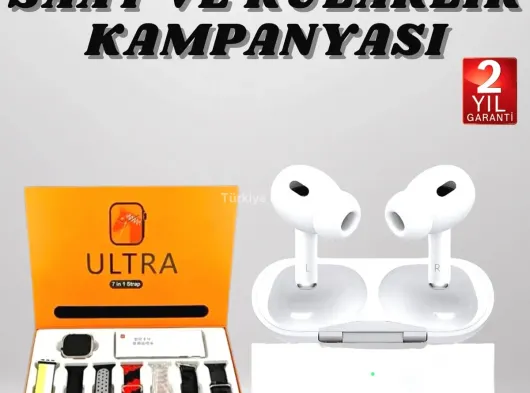 7 Kordonlu Akıllı Saat Ve Yeni Nesil Kulaklık Dokunmatik Ekran Android ve İOS Uyumlu