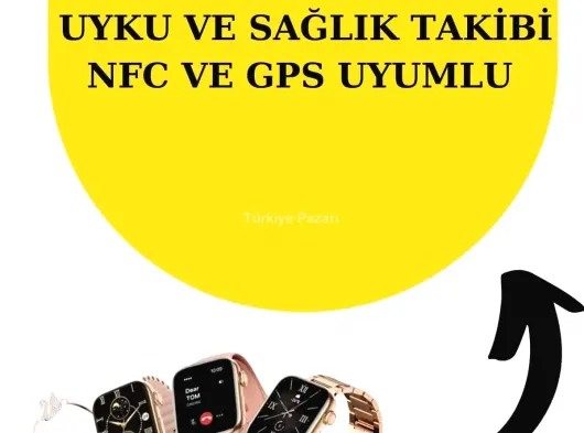 Bileklikli Amoled Ekran Akıllı Saat ve Dijital Göstergeli Kablosuz Bluetooth Kulaklık ANC/ ENC