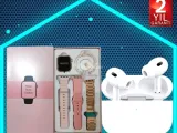 3.Nesil TWS Bluetooth Kulaklık ve Dokunmatik Ekran Akıllı Saat Sesli Görüşme