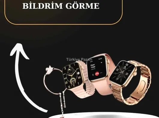3 Kordonlu Pembe Amoled Ekran Akıllı Saat ve Yeni Nesil Pro Kablosuz Bluetooth Kulaklık ANC/ENC