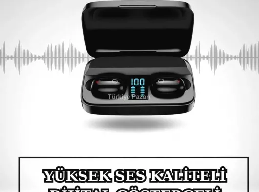 Kablosuz Bluetooth Kulaklık ve Kordon Hediyeli Akıllı Saat Nabız Ölçer Uzun Pil Ömrü