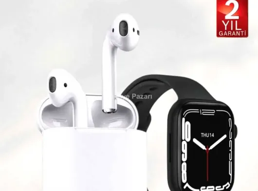 2025 Model Akıllı Saat ve 2.Nesil TWS Bluetooth Kulaklık ANC Özelliği Amoled Ekran