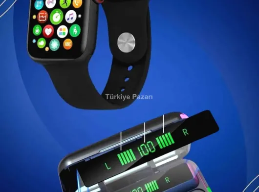 Ucuz ve Kaliteli Kulaklıklı Saat Seti Bluetooth Bağlantılı Akıllı Saat ve Kulaklık