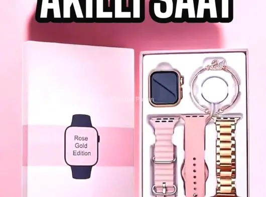 Akıllı Saat Amoled Ekran 3 Kordonlu Aksesuar Hediyeli Sesli Görüşme