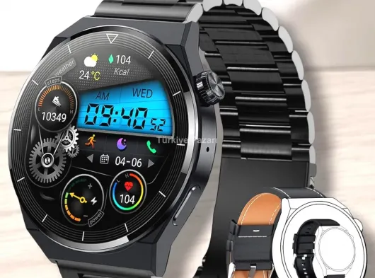 Akıllı Saat Sağlık ve Fitness Takibi Bluetooth Bağlantılı Dokunmatik Ekran