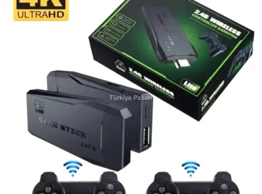Game Stick El Atarisi 2.4g Kablosuz Çift Kol Oyunlar 4k Game Stick 3500 Oyunlu Atari Uyumlu