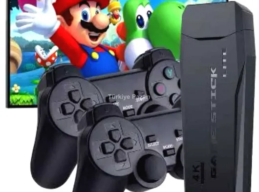 Game Stick El Atarisi 2.4g Kablosuz Çift Kol Oyunlar 4k Game Stick 3500 Oyunlu Atari Uyumlu