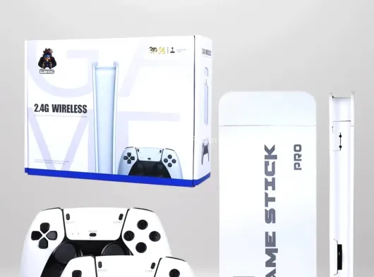 4K HD Görüntü Kaliteli Retro Game Stick 20000 Oyunlu Çift Kollu Beyaz Game Stick