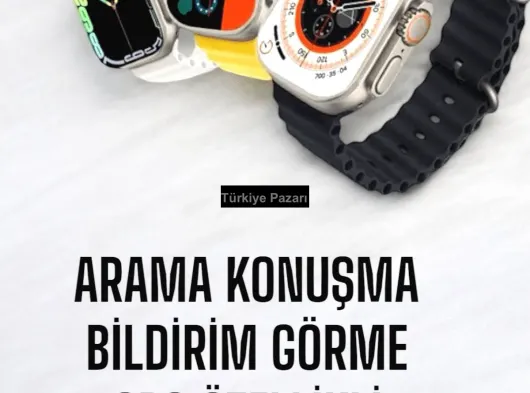 45 MM Gri Kasa Ultra Akıllı Saat Sesli Görüşme, Sağlık Takibi, Suya Dayanıklı