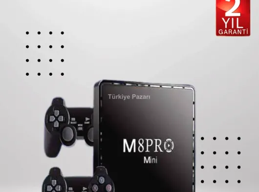 M8 PRO Mini 2.4G 10K ultra HD 64 GB TV BOX Android TV GAME BOX  2 Adet Oyun Konsolu