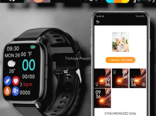 Suya Dayanıklı Bluetooth Akıllı Saat GPS, Adımsayar, Nabız & Sağlık Takibi