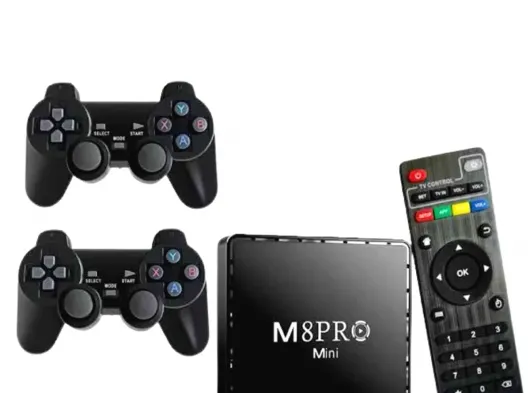 M8 PRO Mini 2.4G 10K ultra HD 64 GB TV BOX Android TV GAME BOX  2 Adet Oyun Konsolu