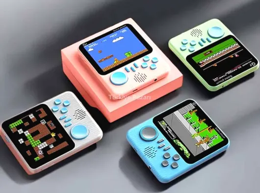 Mini Atari El Atarisi 3.5 inç Ekran Çift Konsol 666 Adet Retro Oyun Gameboy El Atarisi
