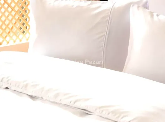 Silky İpek Çift Kişilik Nevresim Takımı Beyaz