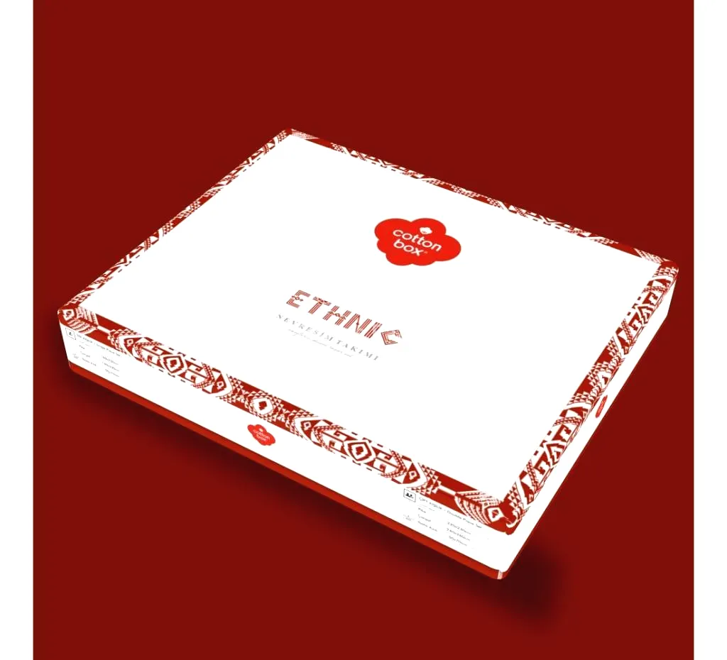 Etnich Nevresim Takımı Çift Kişilik Felix Kiremit